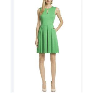 Trina Turk A Line Pocket Dress Small 4 Green Stretch Sleeveless Career Church